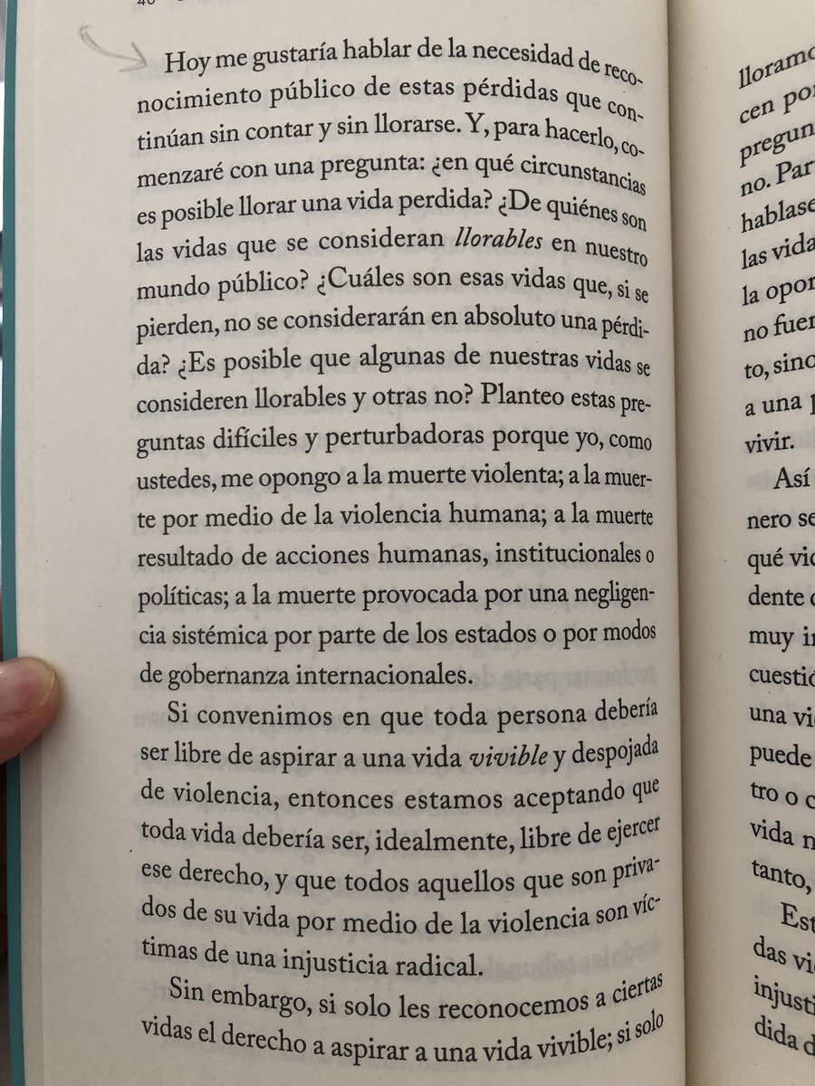 las_bases's tweet photo. De Judith Butler. ¿De quiénes son las vidas que se consideran “llorables” en nuestro mundo público? 🥺 https://t.co/J3oWIDKc0t