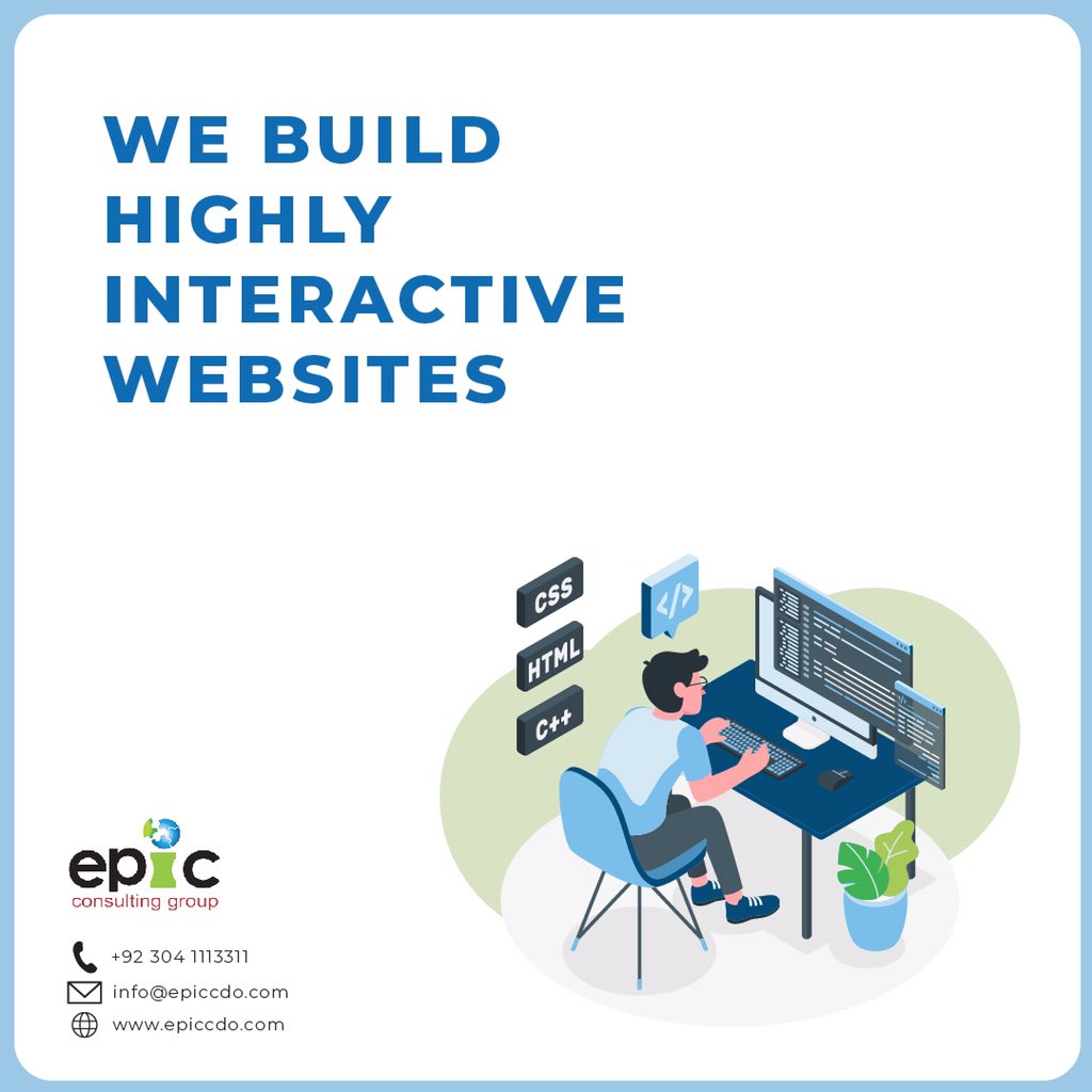 EPIC Consulting Group (@epiccdo) on Twitter photo Let us develop your website / e-commerce store!
Contact us now!
+92 304 1113311
info@epiccdo.com
epiccdo.com
#EpicConsulting #HeadHunting #Recruitment #HumanResource #Outsourcing #digitalmarketing #payrolloutsourcing #webdevelopment #ecommercewebsite Let us develop your website / e-commerce store!
Contact us now!
+92 304 1113311
info@epiccdo.com
epiccdo.com
#EpicConsulting #HeadHunting #Recruitment #HumanResource #Outsourcing #digitalmarketing #payrolloutsourcing #webdevelopment #ecommercewebsite