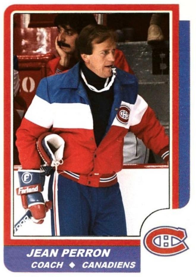 Jean Perron takes bleu-blanc-rouge quite literally with his tracksuit which sports all three colours in equal part camp. A classic design.