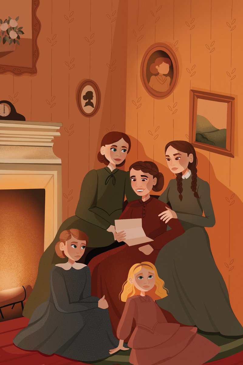 Up next, illustrations for  #LittleWomen I created 3 full page illustrations throughout the interior, as well as other character portraits.— The Girls Read the Letter— The Girls Welcome Laurie— The Girls Have a Picnic— Other Portraits #illustration  #procreate