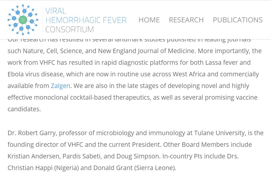 38. Garry's Links & Research OutputTo Scripps & Kristian Andersen https://vhfc.org/consortium/  https://www.chicagotribune.com/sdut-scripps-ebola-nih-grant-Saphire-2014mar20-story.htmlTo NIH https://vhfc.org/zalgen-labs-awarded-nih-grant-to-advance-diagnostic-products-for-assessing-protective-response-from-lassa-fever-vaccines/ https://www.businesswire.com/news/home/20160822005090/en/Zalgen-Labs-Introduces-Viral-D...Research https://www.researchgate.net/scientific-contributions/39209932-Robert-F-Garry https://www.pubfacts.com/author/Robert+F+GarryFunds https://news.tulane.edu/pr/tulane-university-awarded-12-million-create-lassa-vaccine-and-treatment