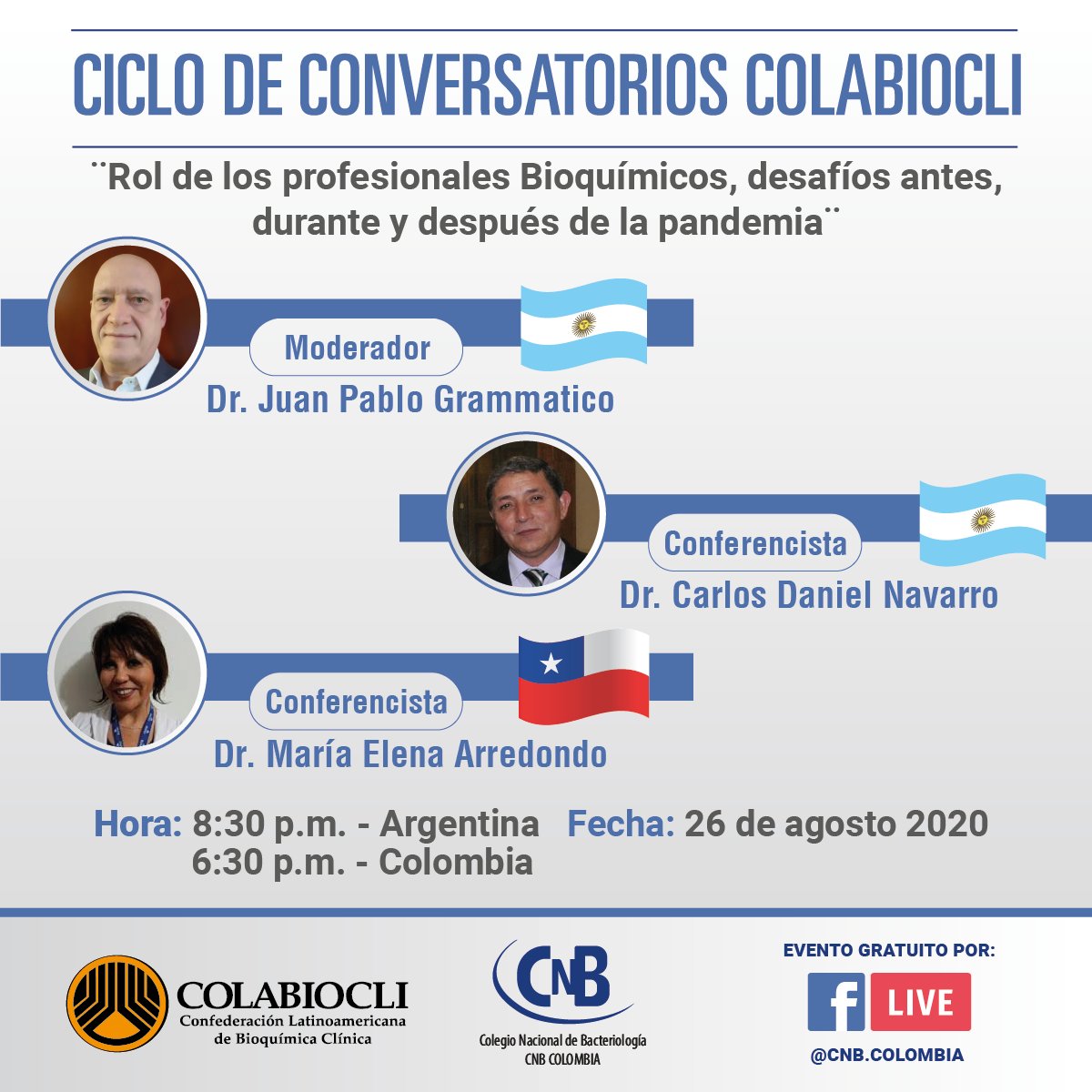 colabiocli's tweet photo. Conversatorio Nº5:  Rol de los profesionales bioquímicos, desafíos antes, durante y después de la pandemia.

 ➡️ https://t.co/iPnMdz4Enl https://t.co/VHXQFLsaau