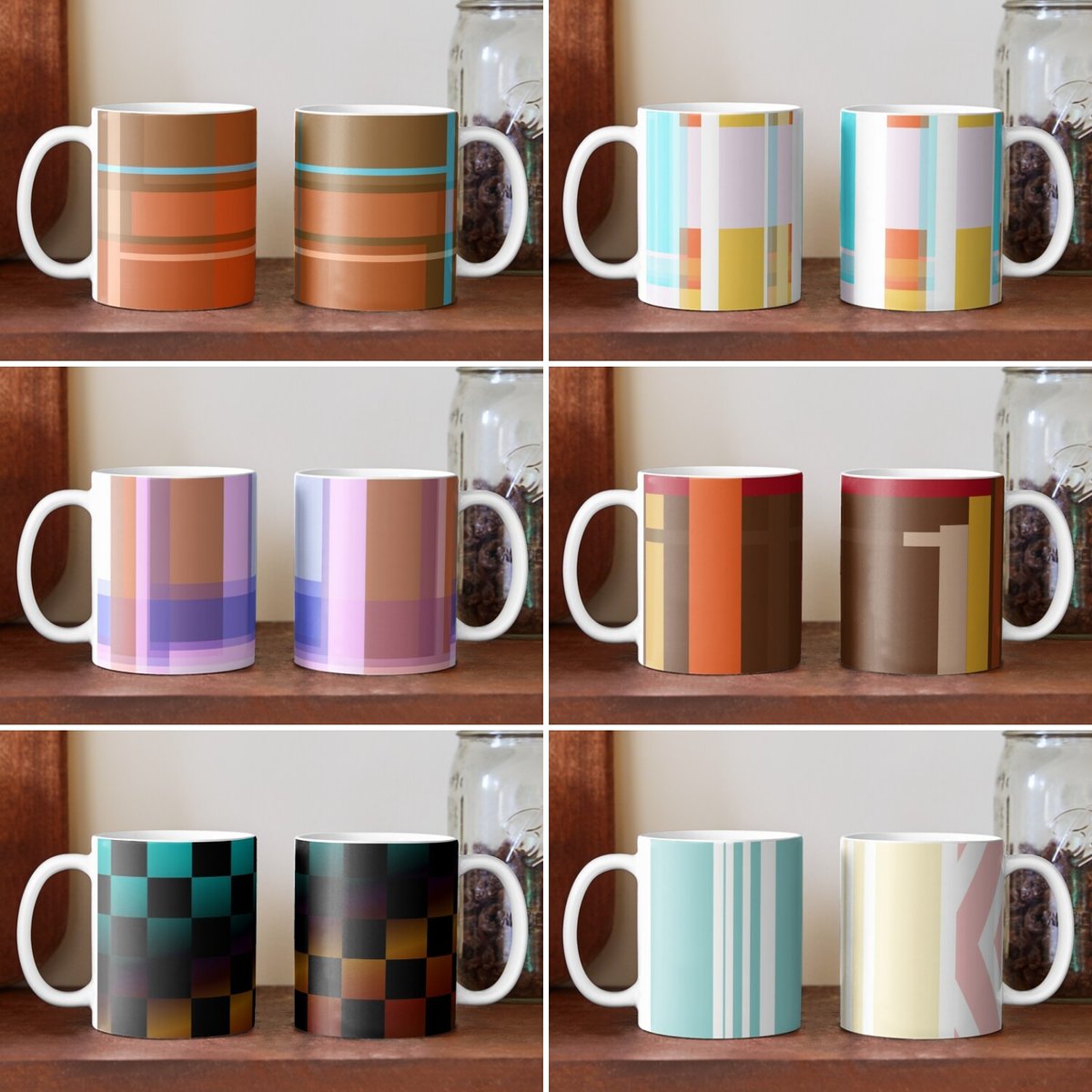 Shop: GeekeryArt on #redbubble / #kitchendecor #kitchenstuff #mugs #coffee #tea #design #decor #stripes #plaid #cozy