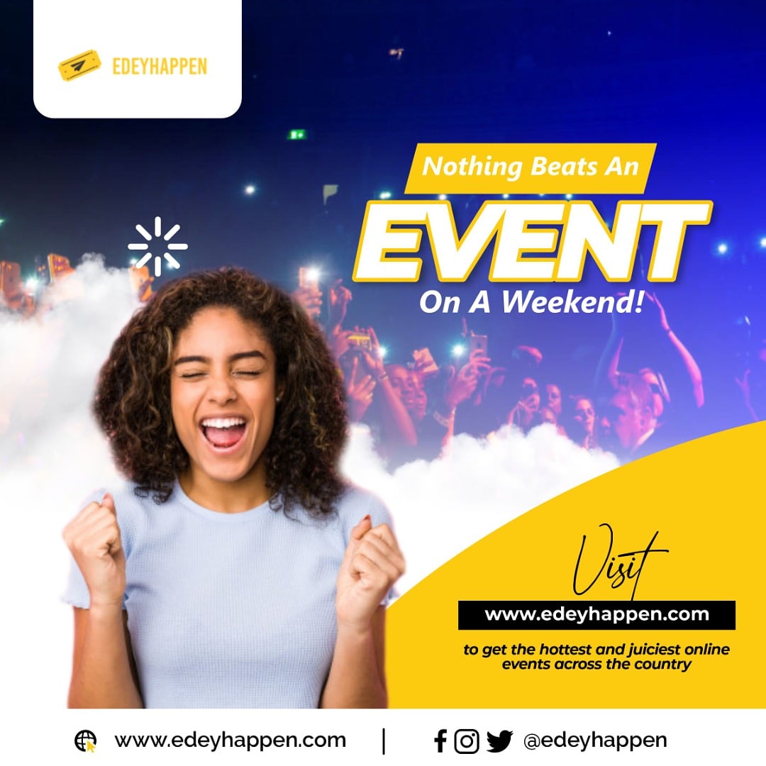 Event on a #weekend is bae!.

Visit edeyhappen.com for #events happening around you

#edeyhappen #edyhappen #event  
#eventtickets #ticketing   #eventsinnigeria #eventbooking     #ticketsales #COVID19 #CommunityShield #kidd #SaturdayThoughts #Marvel #ripchadwickboseman