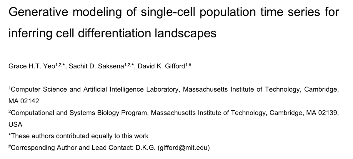 PRESCIENT is a generative modeling framework for longitudinal scRNA-seq datasets that was just released by the Gifford group at  @MIT_CSAIL. Applications include:-predicting cell fate -predicting consequences of in silico perturbationsh/t  @msbr89 1/n