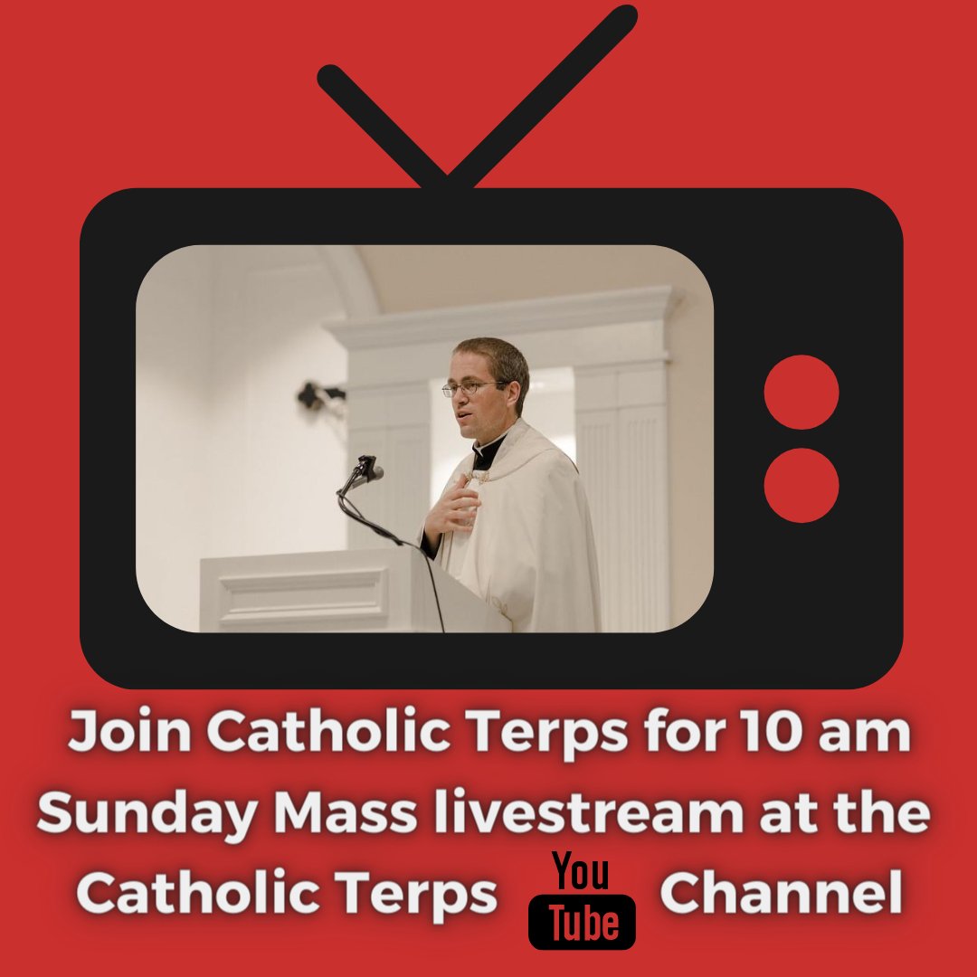 catholicterps's tweet photo. Join us for live stream Mass this Sunday at 10am! And don't forget to register with Catholic Terps and get a free face mask! Those who register before noon on Sunday August 30th will be entered to win one of five gift cards! https://t.co/IrzspvXT5o