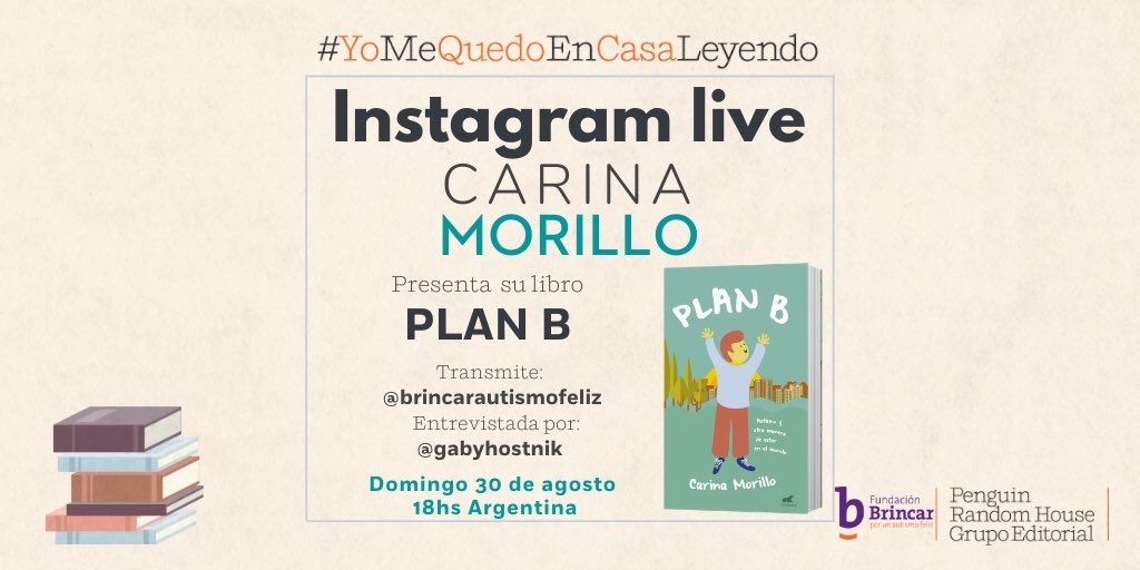 Los invito DOMINGO 30, 18 hs por IG LIVE de <a href="/FundBrincar/">Fundación Brincar</a> para compartir mi PLAN B con mucho 💙 <a href="/megustaleerarg/">megustaleerarg</a>