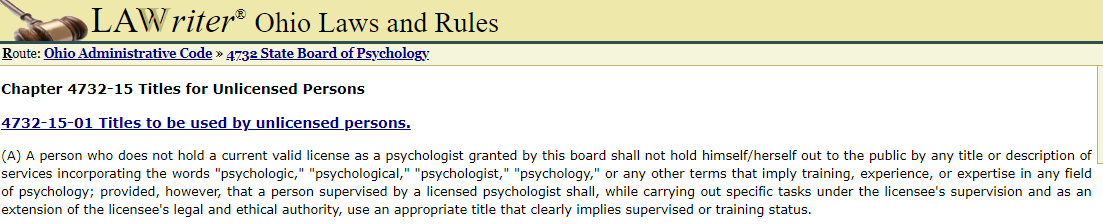 Dr. Alison Arnold has a PHD presumably in psychology but is not licensed to practice psychology in Ohio (where CGA is) or Indiana (home of  @USAGym)in fact it is against the law for Alison Arnold to call herself a psychologist in the state of Ohio