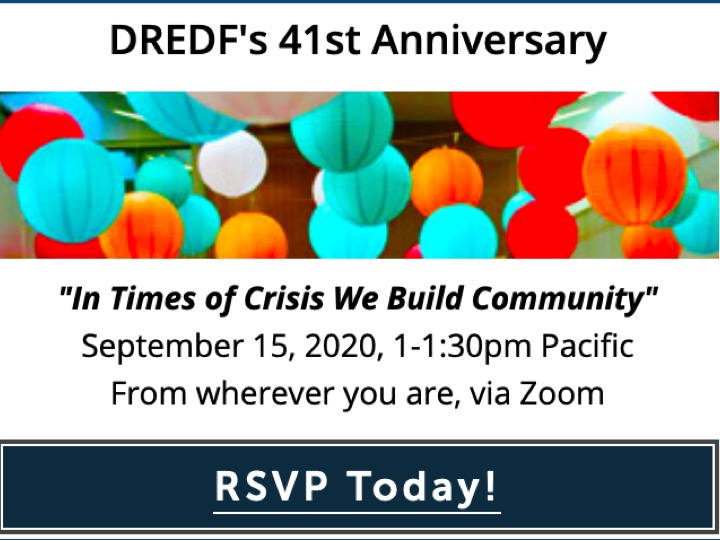 IngridTischer's tweet photo. "In Times of Crisis We Build Community"
9/15/20, 1-1:30pm PT
Via Zoom
ASL, real-time #captioning provided
Attending is free.
Because #AffordabilityIsAnAccessIssue.
TY for every sponsorship & donation that fuels @DREDF's independent advocacy! https://t.co/Tk4IqByla5 https://t.co/58oa8LhT0S