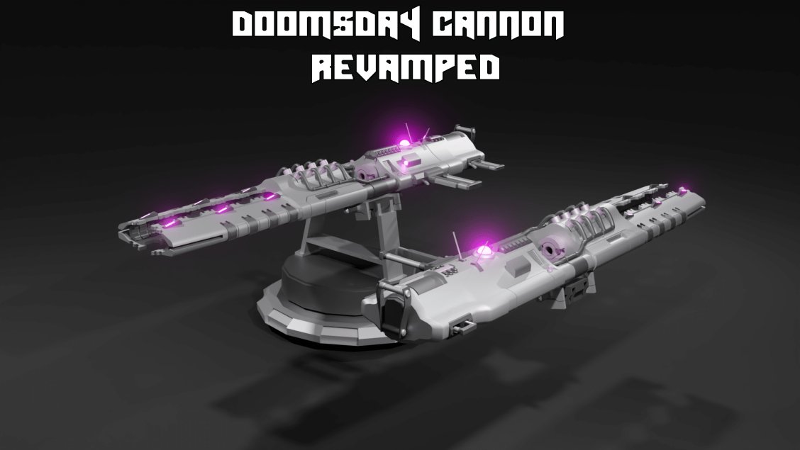 CHConceptCrew's tweet photo. We decided to revamp the Doomsday Cannon! It is looking WAYYY more snazzier now! Hope you enjoy, likes and retweets appreciated for @thrdrppr spending 3 days making this gun lol. 

#Roblox #RobloxDev #Blender3d @firebulletstud1 
(1/2) https://t.co/jkjUeZpIN4