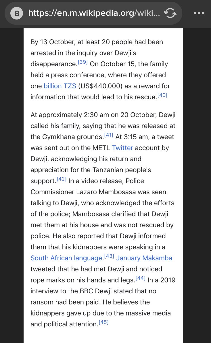 120/ MOHAMMED DEWJITanzanian Sh!a MuslimDespite living in Dar Es Salaam, this billionaire somehow didn’t have a security detail&was kidnapped in 2018&was released without paying a ransom...Uh-huhCouldn’t tie him directly to any big stuff so far, but there’s smoke