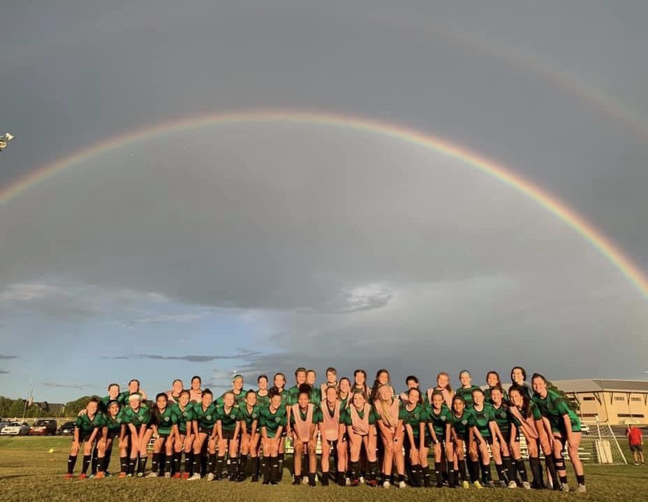Check out this AMAZING picture of the NTX Celtic FC ‘04, ‘07 &amp; ‘08 Ghirls! Nothing like a DOUBLE RAINBOW to end practice! #soccerfamily #coygig #ntxcelticfc ❤️🍀⚽️