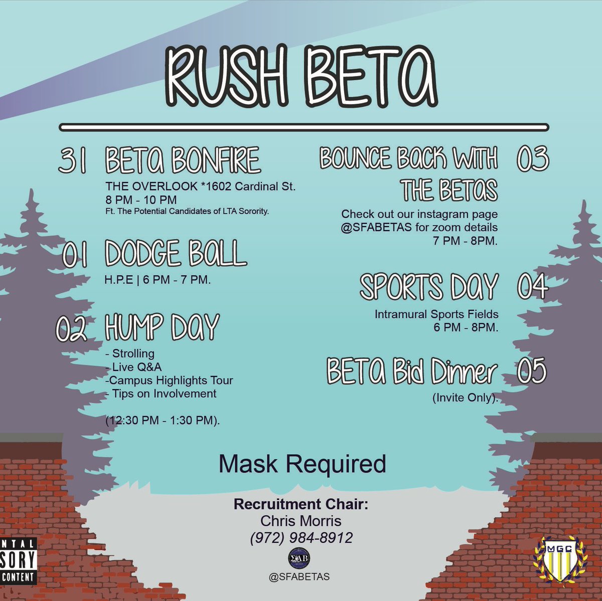 SFABETAS's tweet photo. 🗣Hey #sfa22 #sfa23 #sfa24 ! Bounce back from COVID this semester and join the best and most diverse brotherhood on campus. SWIP LEFT to learn how. #WhySLB #sigmalambdabeta #lb86 #sfasu #sfa #sfatransfer #sfalumberjacks #sfainvolvement #sfafreshman #diversity #brotherhood https://t.co/Na0NjPG7A5