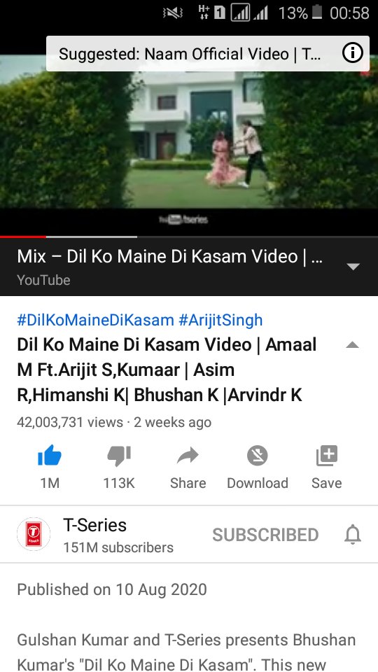 0tuhin01's tweet photo. Congratulations to all
#DilKoMaineDiKasam hits 42m views with 1m likes..
Keep streaming
We have to complete 50m views before New mv....
#AsimRiaz
#AsimSquad
#asimfever https://t.co/3FjKLm1F7x