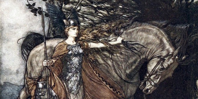 HistoryofViking's tweet photo. Valkyries are powerful maidens who decide the fate of warriors slain in battle. They choose men from among the slain and lead them to Odin in Valhalla. Valkyries appear throughout Old Norse literature and in both the Poetic and Prose Edda. https://t.co/5MvCoa1MiC