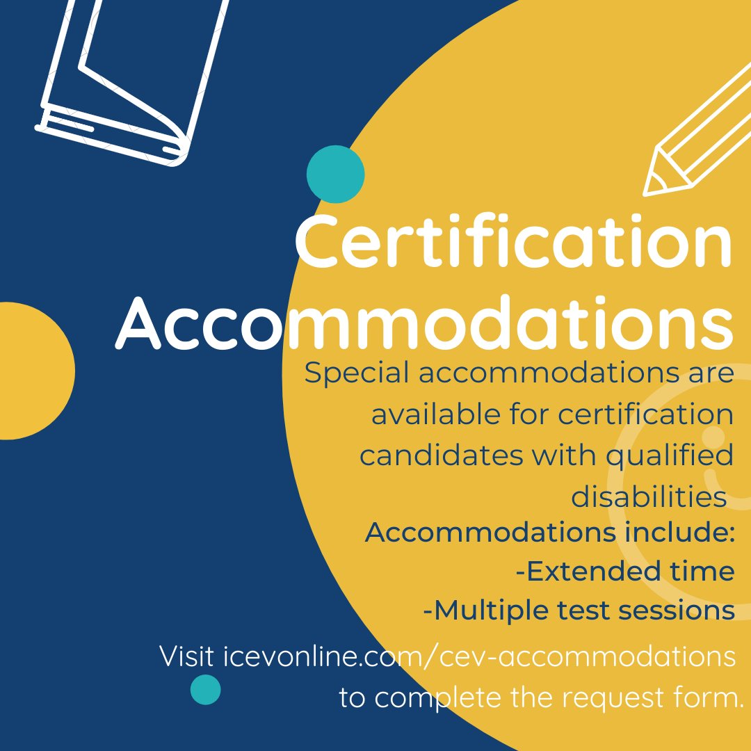 Did you know iCEV offers accommodations for #industrycertification candidates with qualifying disabilities? 

Visit bit.ly/31v6bDd to learn more.