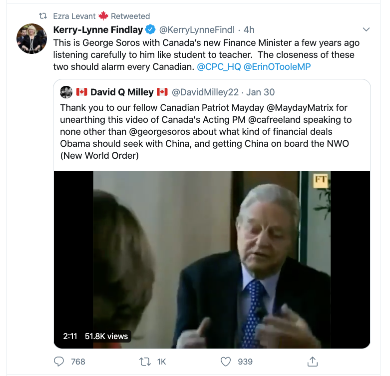 a_picazo's tweet photo. Periodic reminder that Ezra Levant continues to entertain and amplify anti-Semitic conspiracies. Also that this strain of anti-Semitism is a feature, not a bug, of the fringe right in #cdnpoli. https://t.co/LtvQOjTf7d https://t.co/P2H3jclNjZ