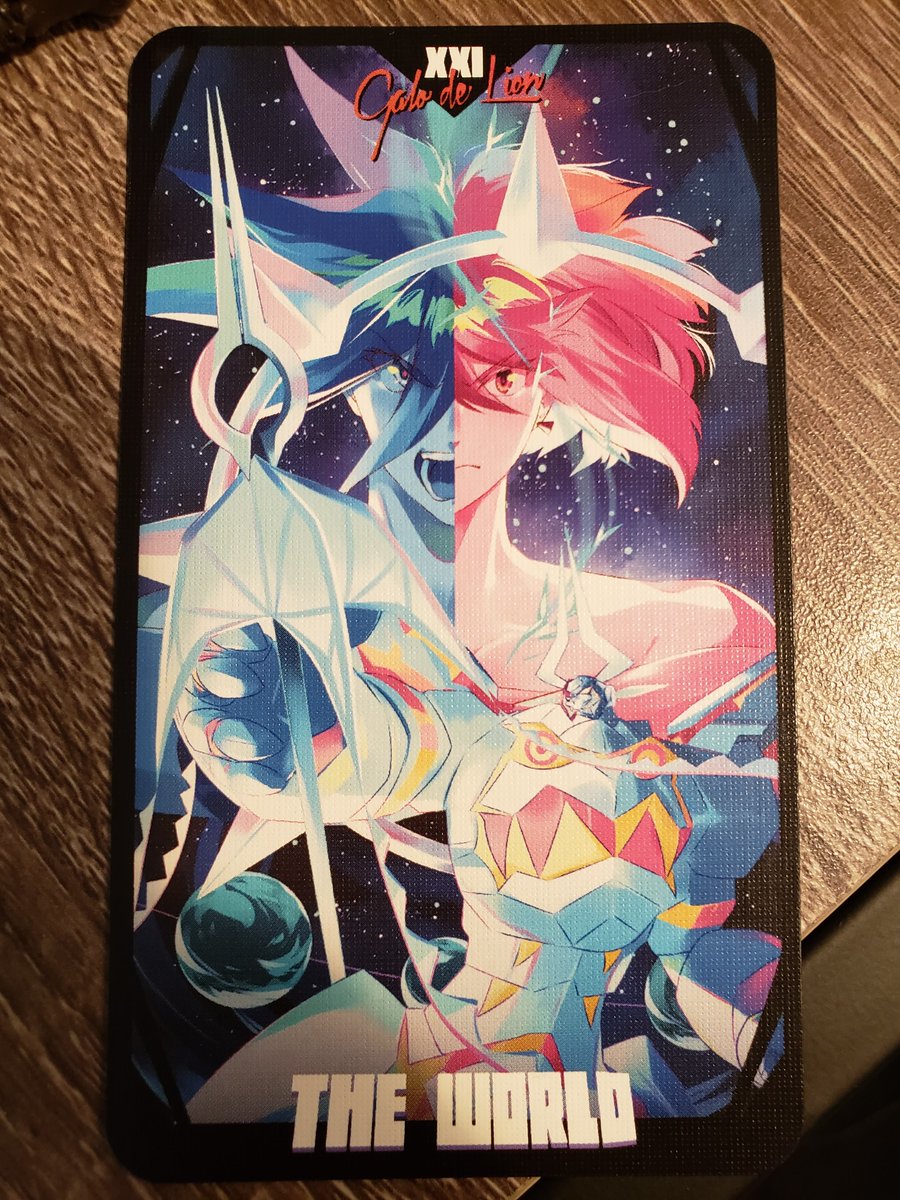 TangicArt's tweet photo. Now the most recent project I finished is the Promare Tarot Card project! It's actually been done for a while but I think everything is shipped now so we got the ok to post our work so here is my take on The World! I hope I did the end scene justice👀💦
@WildRoseZines #Promare https://t.co/iepXnT8NnX