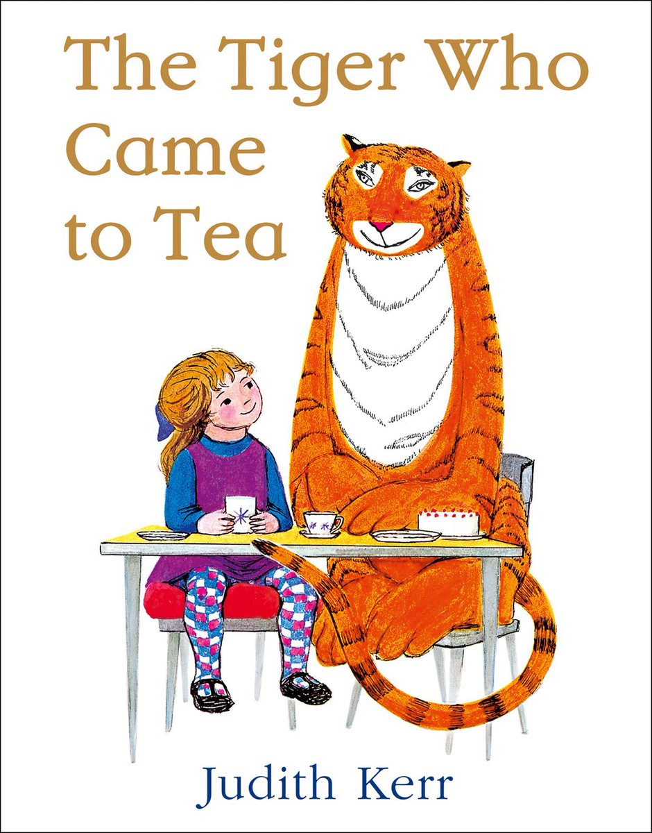 No.44  #LibraryTop50 Judith Kerr (1923-2019) illustrated books up to the end (95 years!) and was a warm part of many of our childhoods. The kitchen in The Tiger Who Came to Tea was based on her own. She slightly regretted giving Mog so many stripes to paint https://en.m.wikipedia.org/wiki/Judith_Kerr
