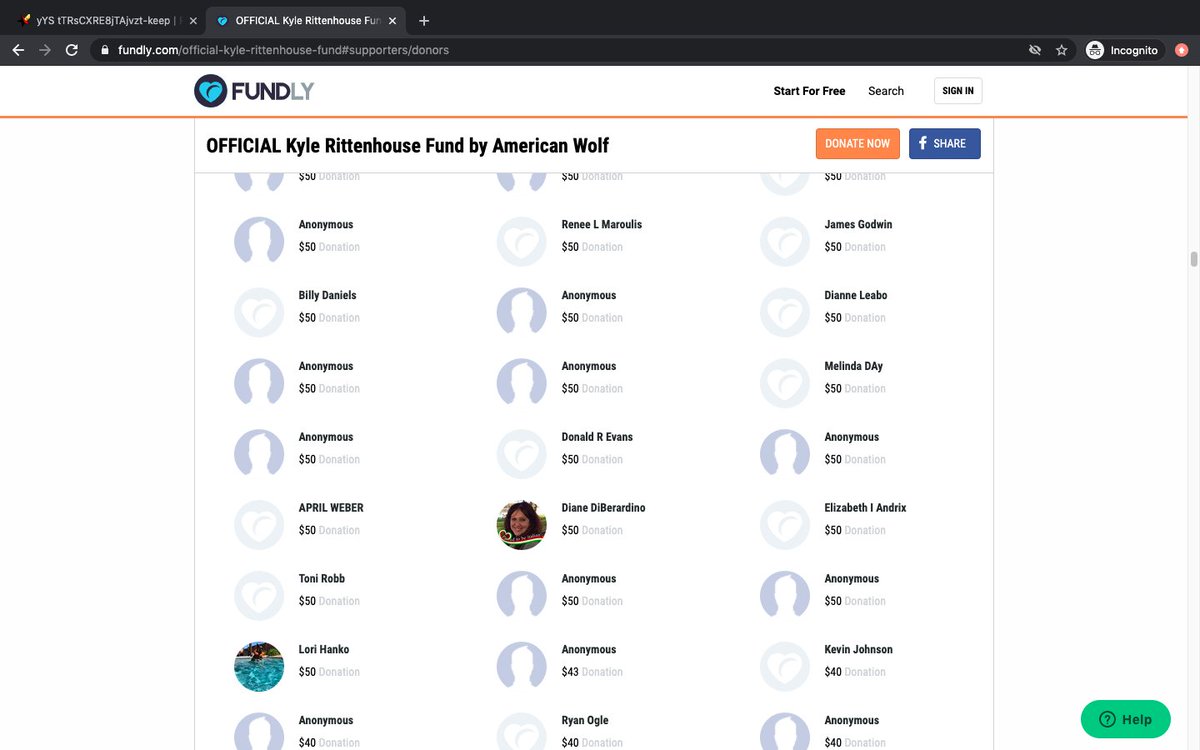 Matthew Bedortha gave $50 to American Wolf  https://www.facebook.com/matthew.bedorthaas did Diane DiBerardino & we were able to confirm pics! CW: Diane has racist pics + graphic pics of the surviving protester who was shot by  #KyleRittenhouse in  #Kenosha on her public fb  https://www.facebook.com/diane.diberardino