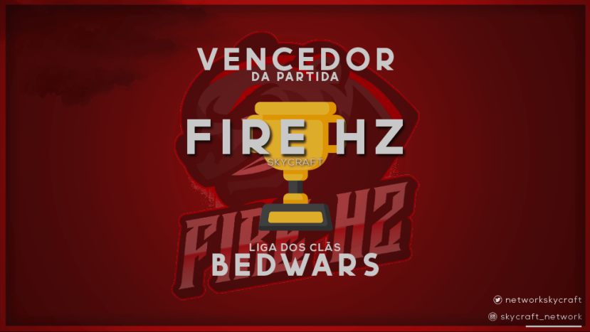 NetworkSkycraft's tweet photo. ⚔️ | Parabéns ao clã FireHaze! Ganharam o 8° confronto da décima sétima rodada! #LigaBedWarsSC #GoFHZ https://t.co/m7uhJWi7Kl