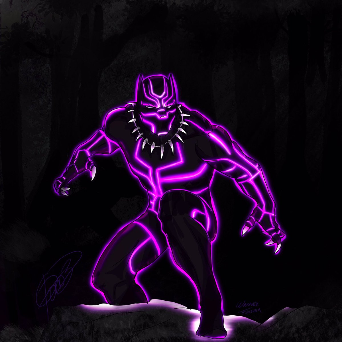 Morzitz's tweet photo. #WakandaForever  #RIPKingTchalla #ripChadwick my tribute to #BlackPanther https://t.co/cScVwoMpaJ