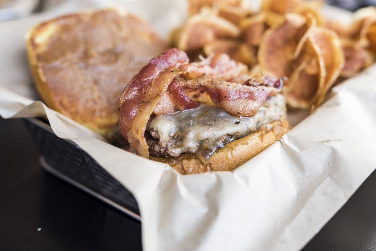 mrbrewsop's tweet photo. Mr. Brews Peanut Buster! You’ve never had a burger like this before! Peanut buttery deliciousness comes from our special peanut butter, bacon and Pepper Jack cheese. It won’t stick to the roof of your mouth, but it’ll make you say, Mmmm! https://t.co/Y4rGK0xaE0