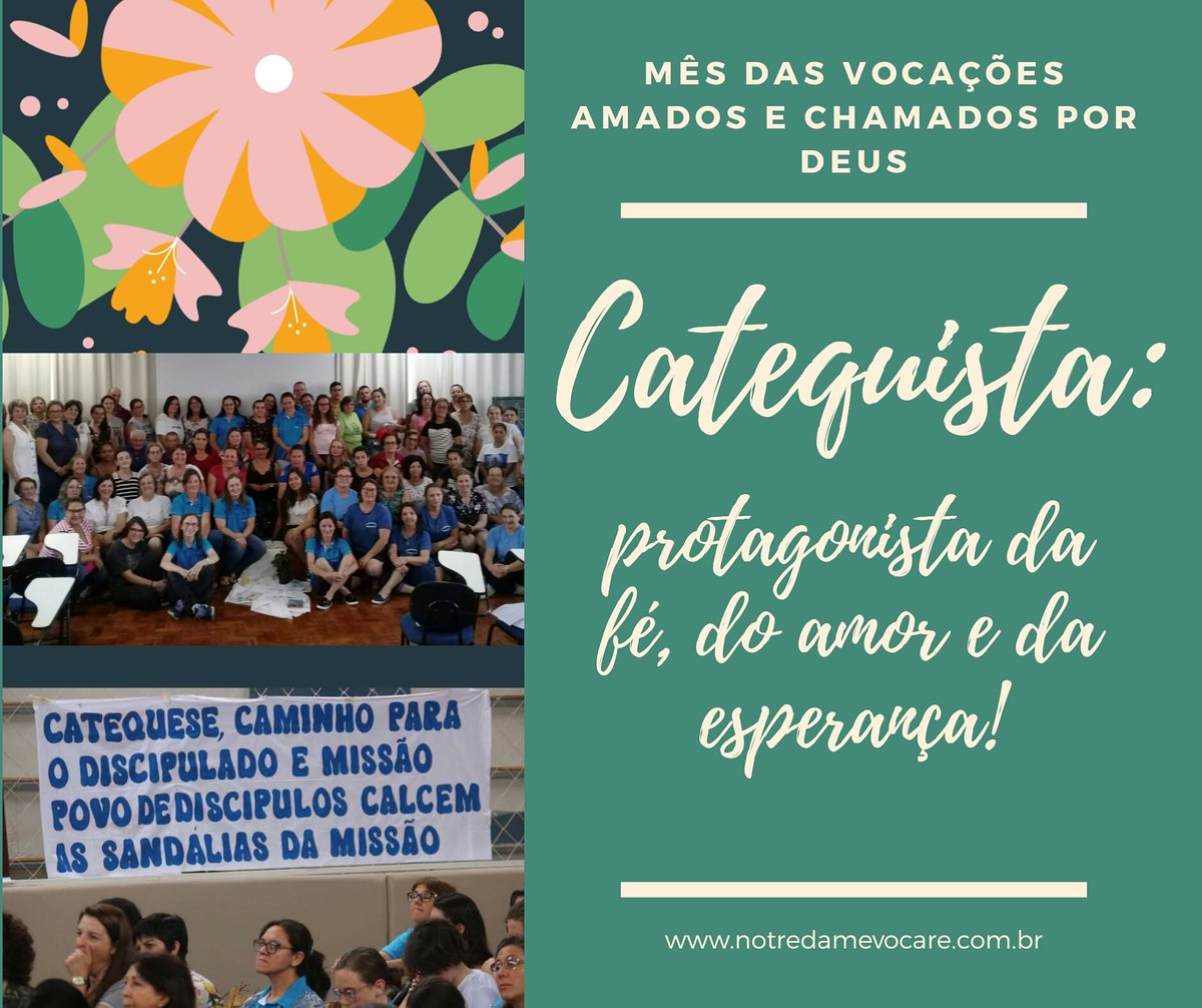 notredamevocare's tweet photo. No 5º domingo do mês de agosto, celebramos a vocação dos catequistas! Que o bom e providente Deus ilumine e abençoe a cada catequista.
#Vocação #Catequista #Protagonista #Fé #Amor #Esperança #DeusAma #DeusChama #DeusCapacita #IrmãsDeNotreDame https://t.co/LnNyUNTRyX