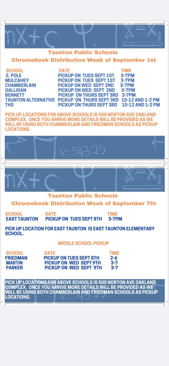 Chromebooks distribution for students.