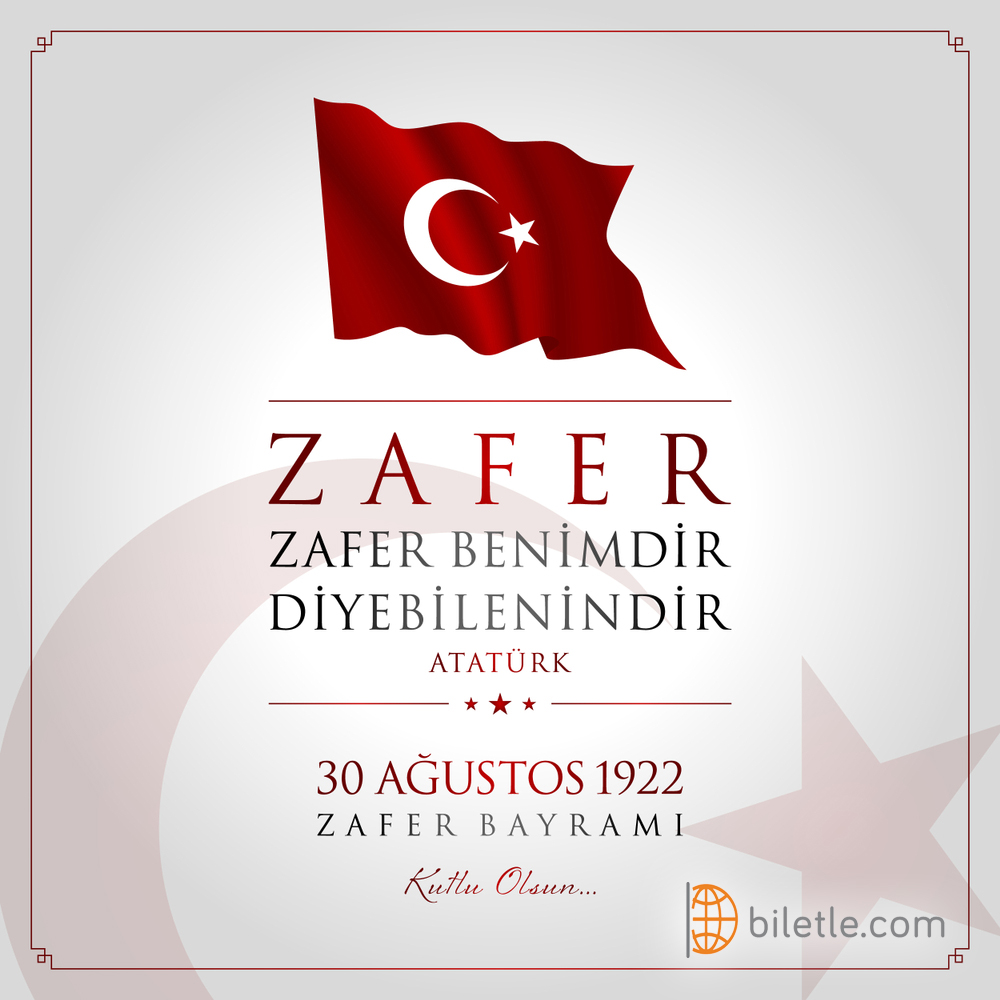 BiletleCom's tweet photo. 30 Ağustos Zafer Bayramı Kutlu Olsun.

#zaferbayramı #30ağustoszaferbayramı #30ağustoszaferbayramımızkutluolsun #Atatürk #Başkomutan #MustafaKemalAtatürk #biletlecom https://t.co/y68Y4TNQVW
