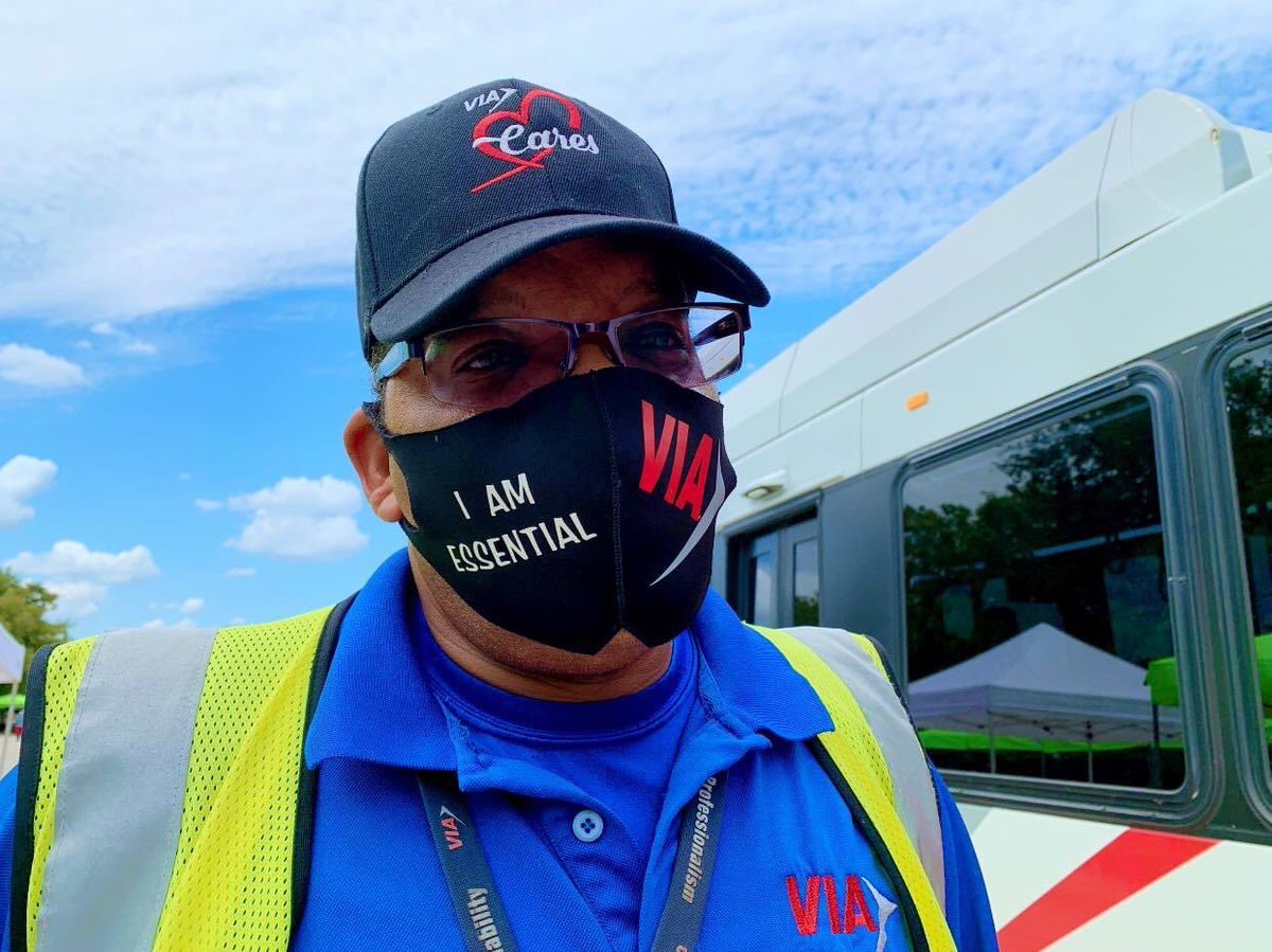VIA_Transit's tweet photo. #VIAcares Help us say THANKS to the men/women at VIA who are out helping people in our community today. Helping #HurricaneLaura evacuees get home and helping people escape the heat—all while keeping safety precautions in place. 💪❤️ #VIAstrong #VIAproud #VIAessential https://t.co/Pnz9BbsFe3