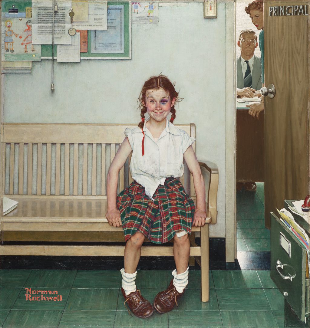 One of my favourite artists ever is Norman Rockwell, very talented, uniquely qualified to portray capture an era, a way of life and somehow also exactly who I am and who I used to be, when I see these drawings, I see myself;