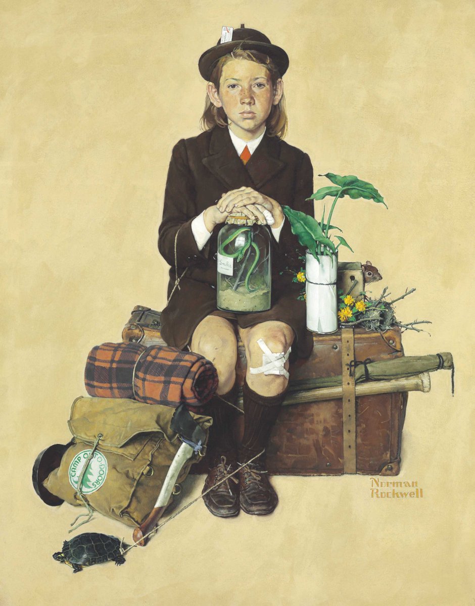 One of my favourite artists ever is Norman Rockwell, very talented, uniquely qualified to portray capture an era, a way of life and somehow also exactly who I am and who I used to be, when I see these drawings, I see myself;