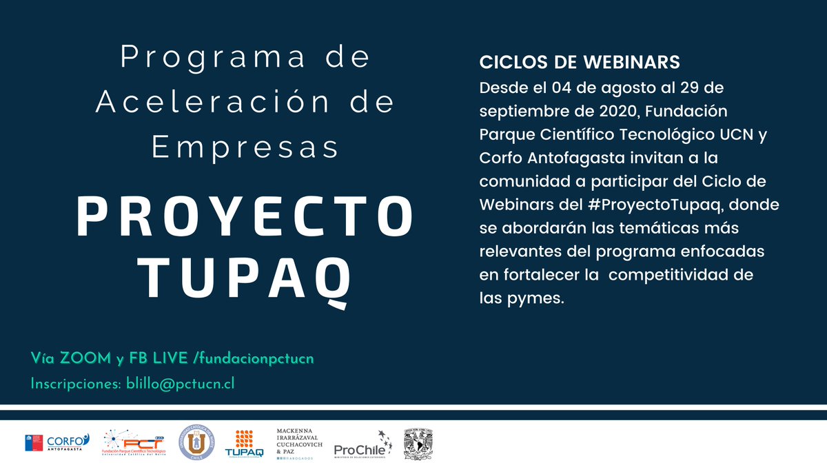 PCT_UCN's tweet image. 🧐¿Cómo proteger mi innovación? ¿En qué consisten las patentes de invención? estas y otras consultas tendrán respuesta en el 5to webinar #ProyectoTupaq, iniciativa que ejecuta la @PCT_UCN apoyada por @CorfoAntofa 
📆 1 sept
⏱️16:00 hrs.
👉bit.ly/3gDhcGZ
🖥️Zoom y FB live