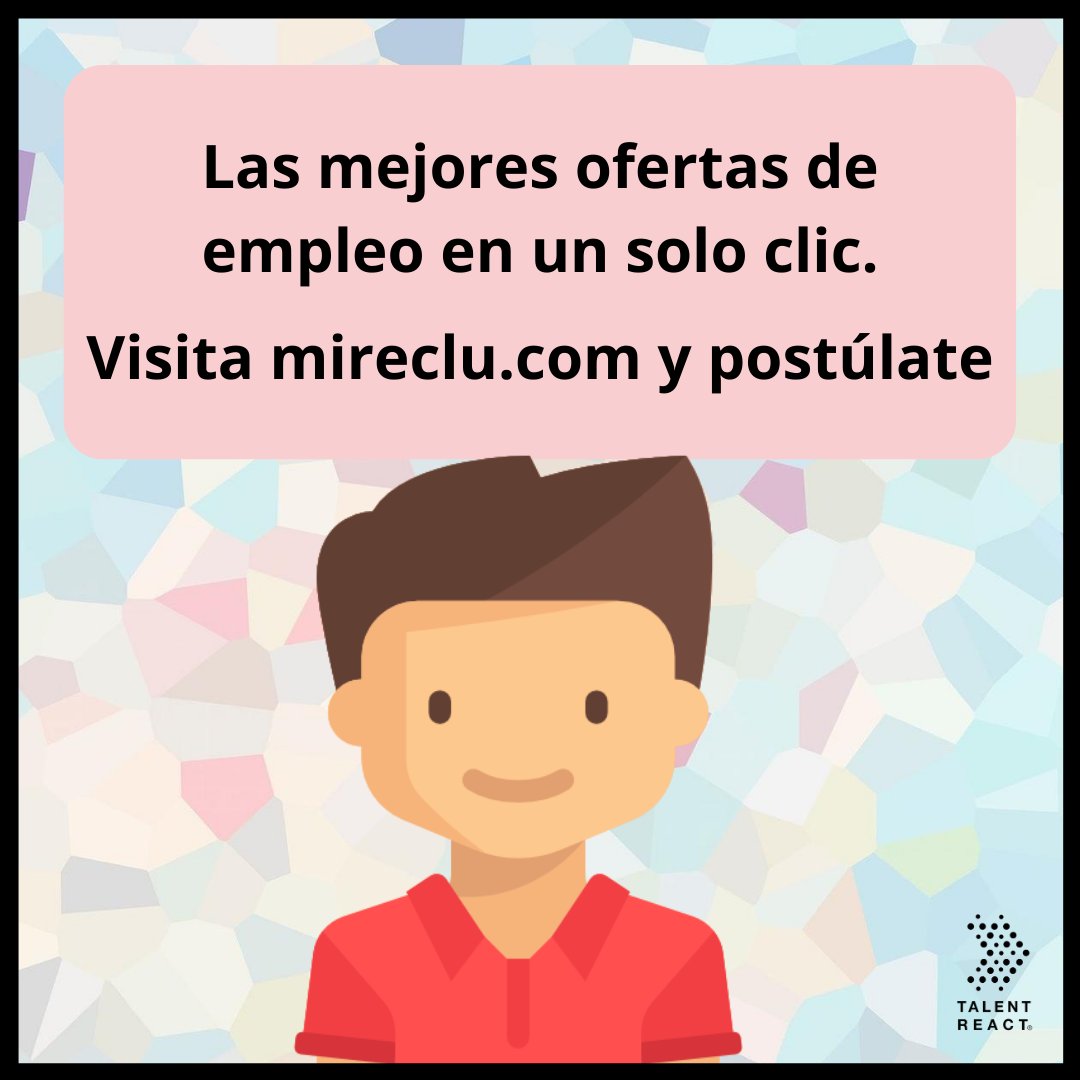 TalentReact's tweet photo. #FelizSábado ¿Buscas empleo? Entra a https://t.co/oC3nLpHTca y conoce todas nuestras vacantes 😉

¡Regístrate! 💻

#TalentReact #empleo #encuentratrabajo #chamba #trabajo #empleosenmexico #buscochamba #encuentrachamba #trabajosenmexico #vacantes #mireclu #Guanajuato https://t.co/lOwgLEx6U6
