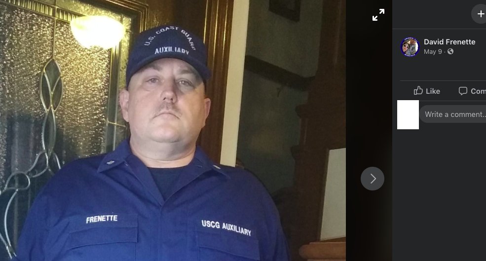 David Frenette of  #Imperial CA area gave $35 in support of  #KyleRittenhouse's legal defense, hosted by a neo-nazi group & has anti-BLM stuff on his fb page:  https://www.facebook.com/dillardfrench Interestingly, it looks like he's currently an auxiliary member of  @uscoastguard & was a cop