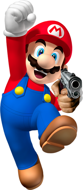 character_gun's tweet photo. mario with a gun https://t.co/7dY3qUyhYI