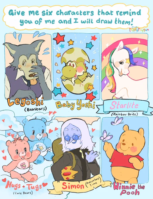 Lots of cute characters ?? didn't have time to do every suggestion but maybe soon I'll do more!! 