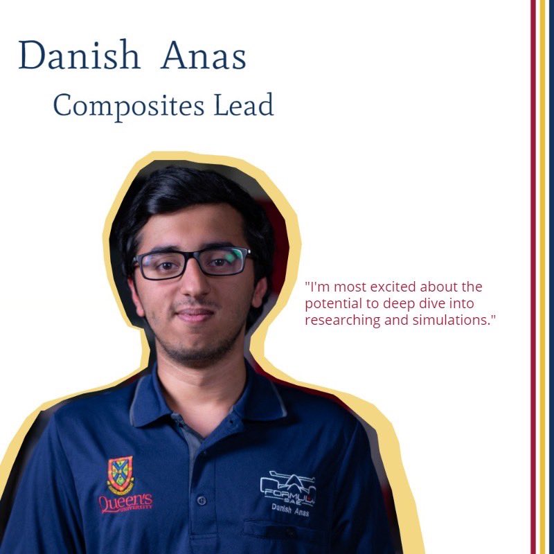 Meet Danish, our Composites Lead for this school year! #fsae #engineering #formulasae