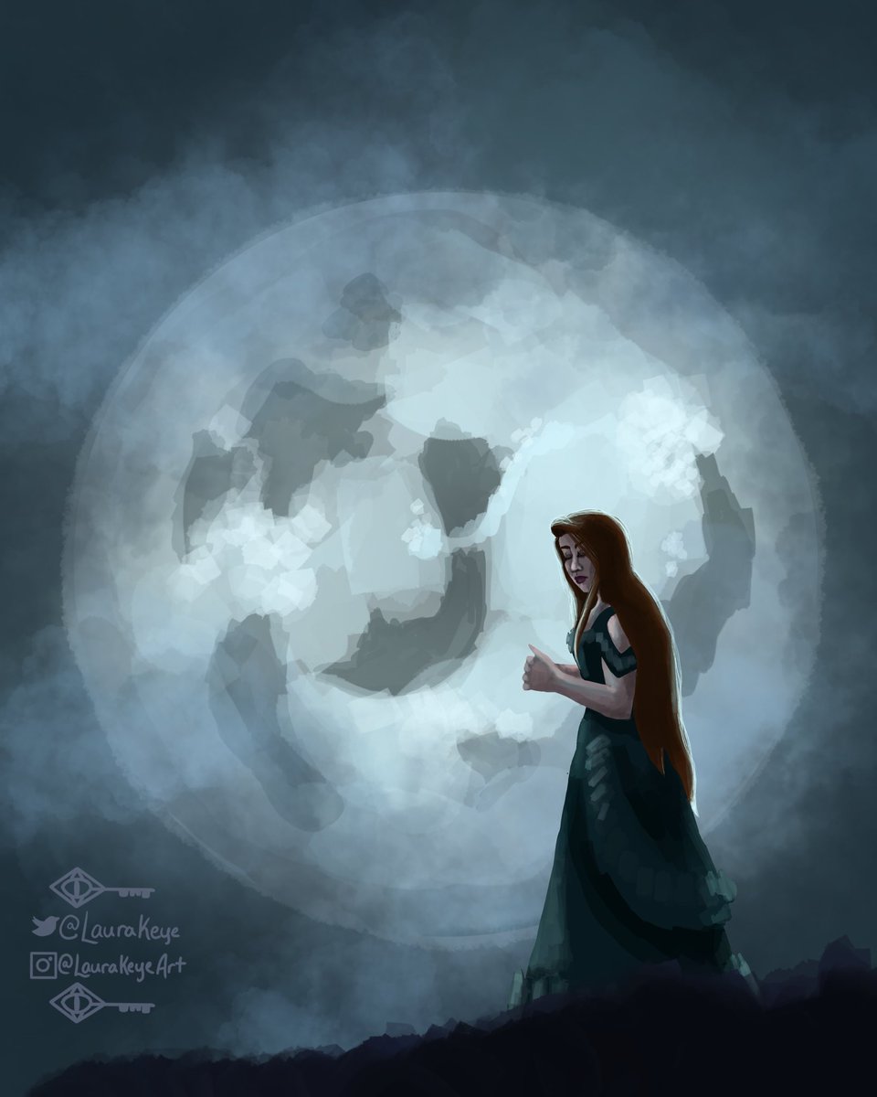 LauraKeyeArt's tweet image. 🎶The moon will sing a song for me 🎶

A quick illustration I made inspired by @TheCraneWives and their song, The Moon will Sing 🌙 
#illustration #ArtistOnTwitter #digitalart #procreate #thecranewives