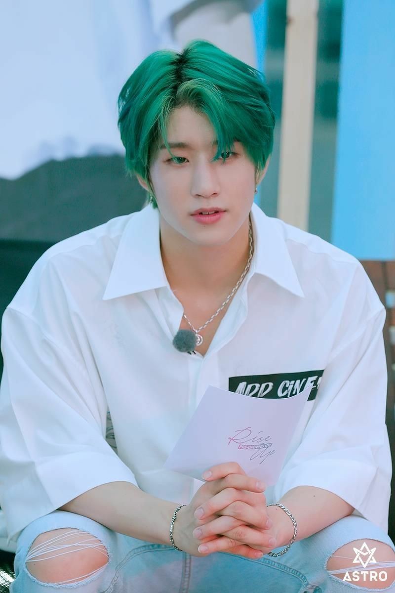 MoonWoo12's tweet photo. Sepan disculpar pero estoy sensible y extraño mucho este pelito verde! 😍

#ASTRO 💜#아스트로 💜 @offclASTRO 
#JinJinBestLeader #진진 #JINJIN https://t.co/XFbjJOXyp3