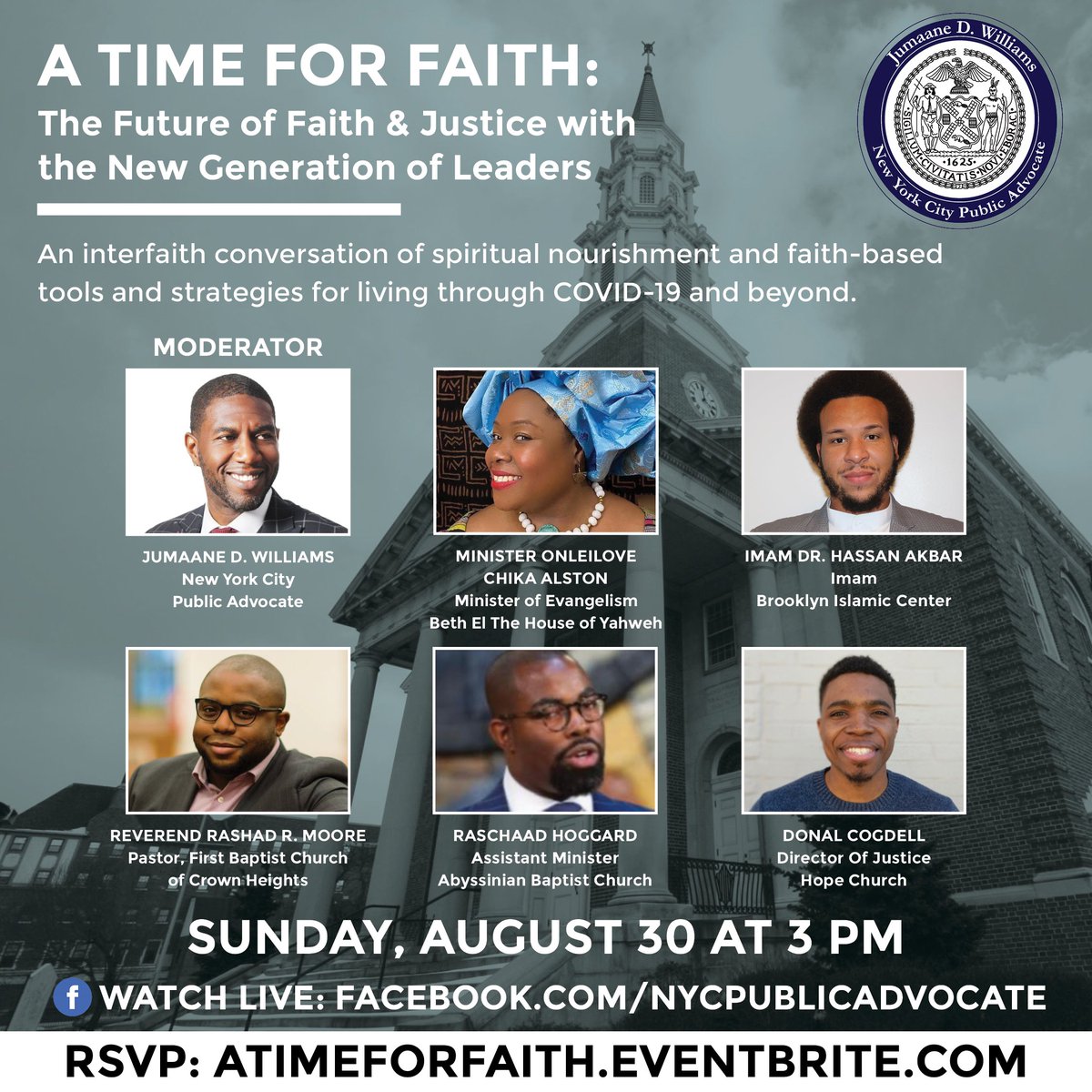nycpa's tweet photo. TOMORROW: Hear from a new generation of leaders on the future of faith and justice featuring Minister Raschaad Hoggard, Minister Onleilove Chika Alston, Imam Dr. Hassan Akbar, Reverend @justrashad, and @ireflect720.
 
Join us for a #TimeforFaith: https://t.co/UZbQ5YSGd9 https://t.co/33BS17KBS2