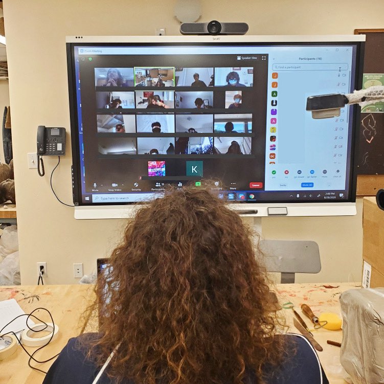 Remote learning requires a little extra inspiration, &amp; our teachers are doing just that! Mr. Golinski recently helped students experience the tactility of clay by having them work blindfolded, allowing them to use their imagination through the exploration of their sense of touch.