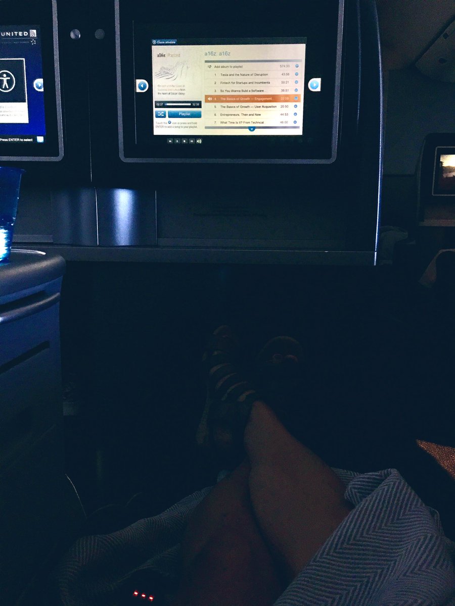 katceo's tweet photo. @a16z podcast on my #United Airlines flight tho?! Ummm yes please!! Bonus!! #vc #entrepreneur https://t.co/UPEln6fMQK