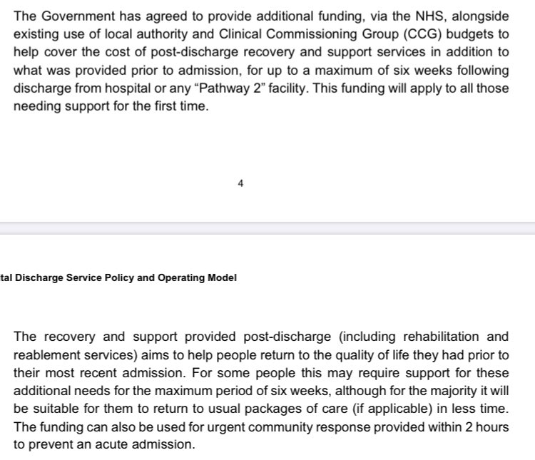 Delving deeper into this I’m wondering where the discharge funding ‘Government has agreed’ is going to come from It’s pretty obvious that some of the original  @AgeingWellNHS programme which was a  #NHSLongTermPlan commitment just over a year ago has been recycled into this 