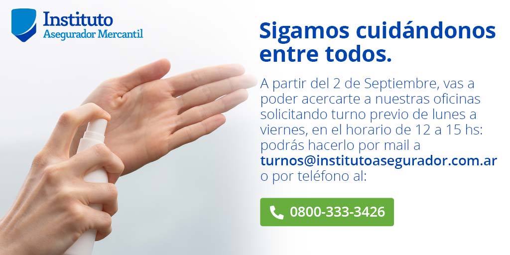 ¡Estamos de vuelta! Para cumplir con los protocolos de cuidado y prevención, te pedimos que antes de acercarte a nuestras oficinas solicites turno al: 0800-333-3426

#estamosdevuelta #aperturaresponsable