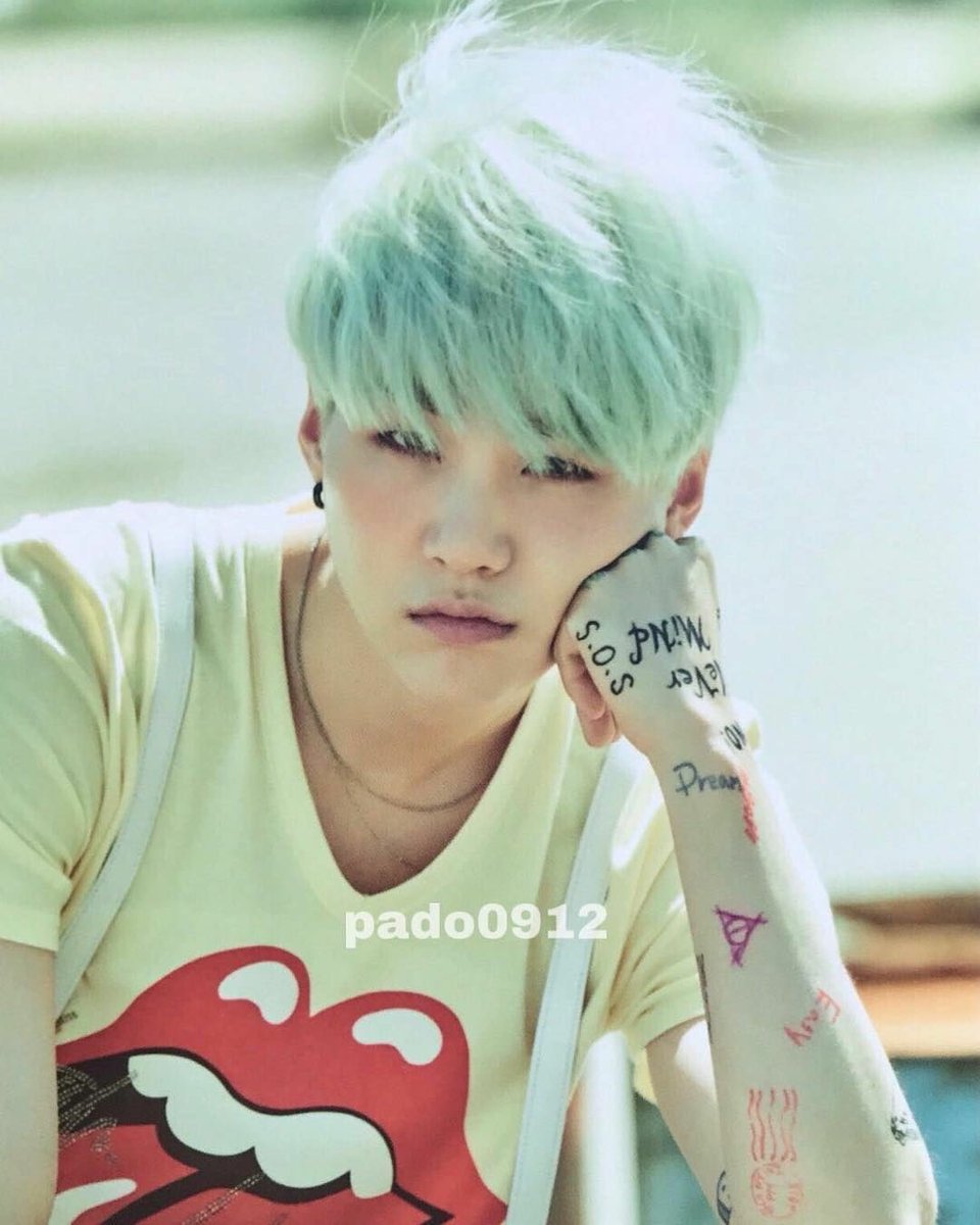 [ yoongi’s mint hair cause i miss him ; a thread ]