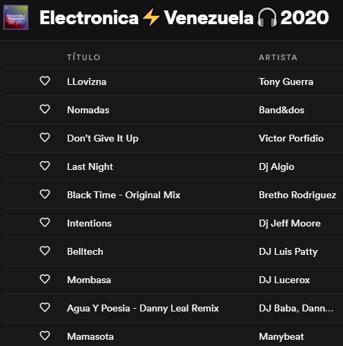 algiomusic's tweet photo. Top 10 Playlist Electronica⚡️Venezuela🎧2020
Escuchalas en Spotify https://t.co/yxjDLV91o5
#tonyguerra #band&dos #victorporfidio #djlucerox #manybeat
#electronicavenezuela #djsvenezolanos #techhousevenezuela #housevenezuela #tribalhouse #afrohouse #technohouse #housemusic https://t.co/Yy777rwkRO