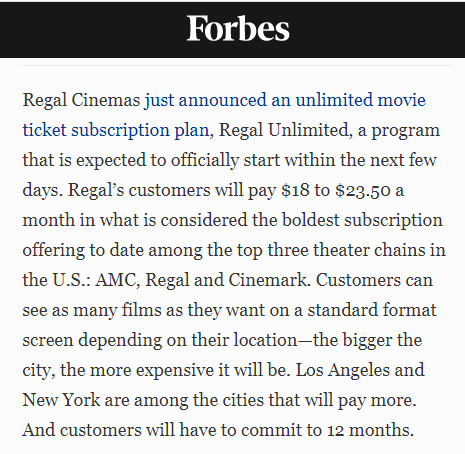 Cinema chains were in trouble long before COVID. Movie theatres have offered subscription services similar to Netflix. The bigger question is whether upcoming movies can do enough to keep people engaged & incentivise them to watch it on the big screen.