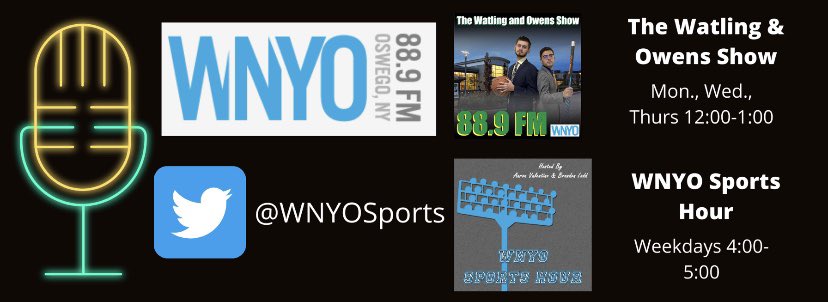 wnyosports's tweet photo. Your weekly lineup! See you Monday at noon! https://t.co/zc4AmtEU5k